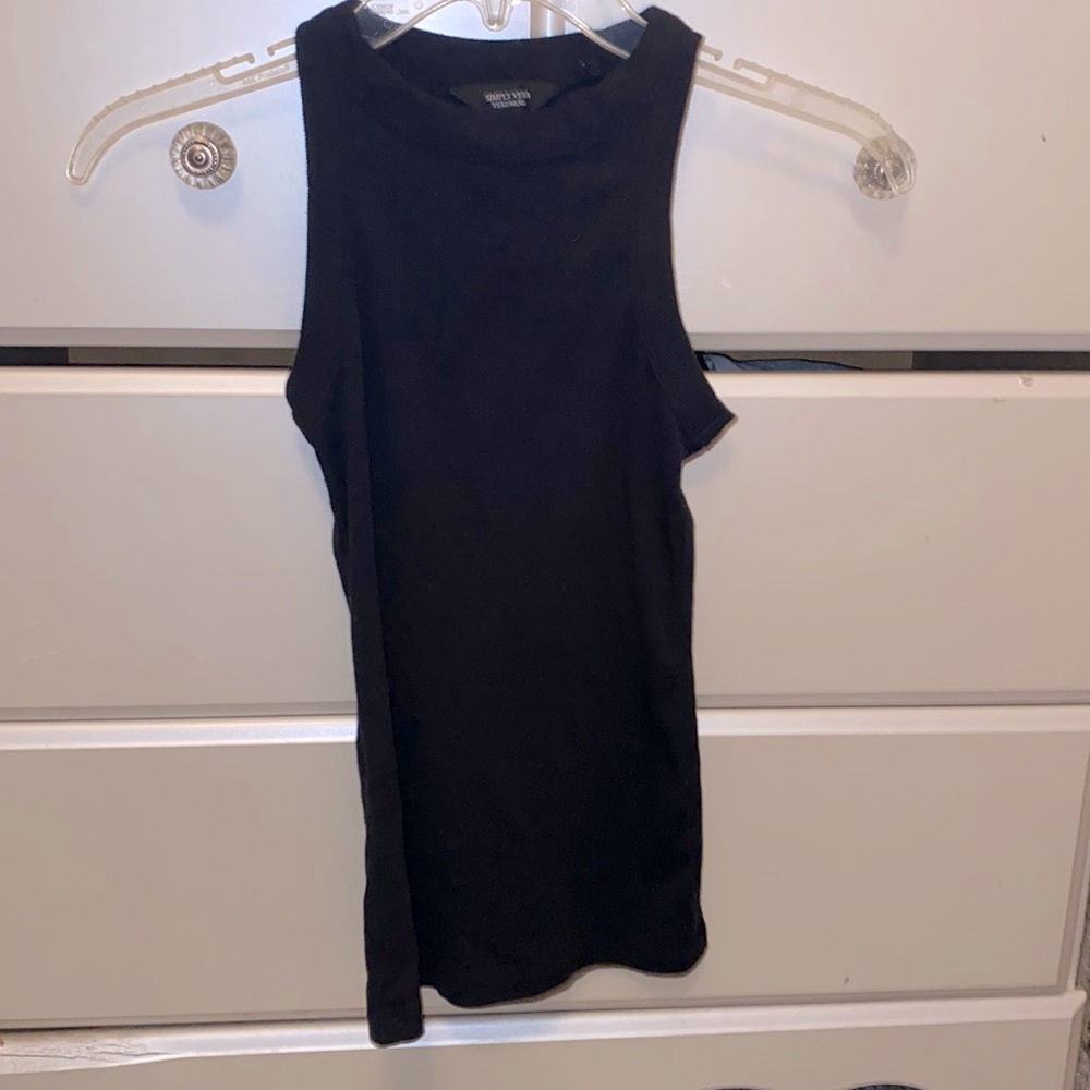 Vera Wang, black halter top ribbed, never worn before